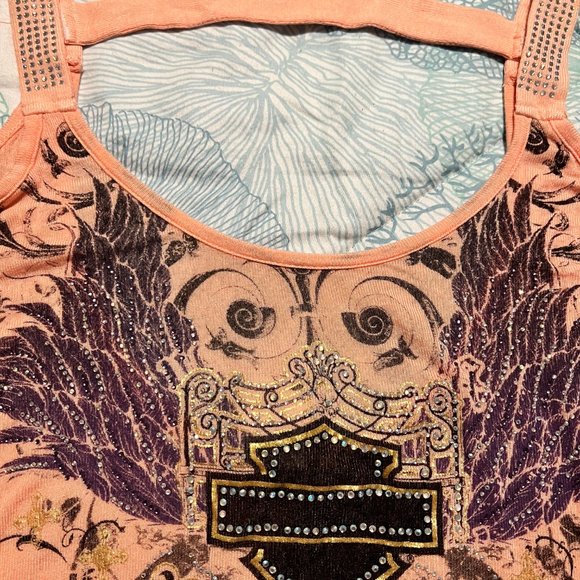 Harley Davidson Bling Cold Shoulder Top - Picture 4 of 5